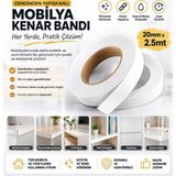 Karapolat Yapı Kendinden Yapışkanlı Mobilya Kenar Bandı Mat Beyaz Pvc Dekoratif Bant Çok Amaçlı Kenar Bandı 2.5mt