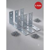 Karapolat Yapı Mobilya Eşya Dolap Deprem Sabitleyici L Demir Köşebent Bağlantı Aparatı 55X55X15MM 6 Adet