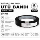 Karapolat Yapı Mobilya Kenar Bandı Siyah Ütü Bandı - 01-Siyah - 5MT