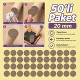Karapolat Yapı Yapışkanlı Yuvarlak Keçe Masa Sandalye Parke Zemin Ayak Koruyucu Kaydırmaz 20MM Keçesi(50'li Paket)
