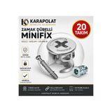 KARAPOLAT Zamak Metal Dübelli Minifix Gövde Mil ve Dübel Seti - Mobilya ve Dolap Bağlantı Elemanı (20 Takım)