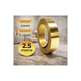 KarapolatYapı 20mm Altın Dekoratif Şerit Bant PVC - Kendinden Yapışkanlı Metalik Gold Duvar ve Mobilya Süsü (2.5mt)