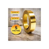 KarapolatYapı 20mm Altın Dekoratif Şerit Bant PVC - Kendinden Yapışkanlı Metalik Gold Duvar ve Mobilya Süsü (5 Metre)