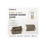 KarapolatYapı 50 Adet Karışık Duvar Çivisi - 25 İnce + 25 Kalın Beton Çivisi
