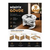 KarapolatYapı Minifix Gövde 15x13mm Mobilya Dolap Birleştirme Bağlantı Vidası 30 Adet