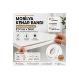 KarapolatYapı Mobilya Kenar Bandı Kendinden Yapışkanlı Mat Beyaz 20mmx5mt Dekoratif Şerit Bant Ütü Gerektirmez