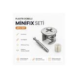 KarapolatYapı Plastik Dübelli Minifix Gövde Ve Mil Seti Mobilya Bağlantı Elemanı 20 Adet