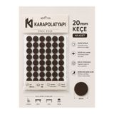 KarapolatYapı Yapışkanlı Keçe 20mm Yuvarlak Masa Sandalye Parka Koltuk Kanepe Sehpa İçin Zemin Koruyucu Keçe 48'li Paket