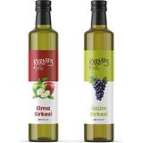 Karareis Çiftliği 2'li Sirke Seti (Doğal Elma ve Üzüm Sirkesi 500 Cc) - 1 lt