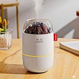 Kararlı Ticaret Ahşap Odun Ateşi TASARIMLI 280 ml Ultrasonik Hava Nemlendirici & Aroma Difüzör – Soğuk Buhar Makinesi, LED Işıklı, Ortam Nemlendirici - Beyaz