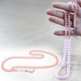 Kararmaz Metal Püsküllü Tekerlek Kesim Pembe Renk 99'luk Kedigözü Tesbih
