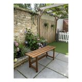 KARAS AHŞAP 100x30 cm Masif Ahşap Mutfak Bankı Ceviz Renk Country Bench Sandalye