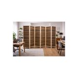 KARAS AHŞAP 6 Kanatlı 45x175 cm Katlanabilir Modern Ceviz Desenli Ahşap Seperatör Paravan MDF