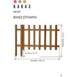 KARAS AHŞAP Ahşap Büyük Boy Kazıklı Bahçe Çiti Kapısı 100CM ×75CM - Kahverengi