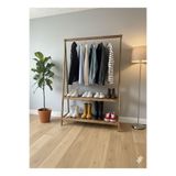 KARAS AHŞAP KONFEKSİYON ELBİSE ASKILIK İKİ RAFLI 148*105 CM