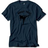 Karate Muay Thai Silhouette Lacivert Tişört Liyada - 5XL
