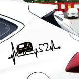 Karavan aşk kalp atışı araba Sticker Camper
