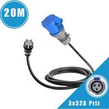 Karavan Elektrik Girişi Uzatma Kablosu 20 Metre 2x16A Fiş - 3x32A Priz