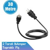 Karavan Elektrik Girişi Uzatma Kablosu 30 Metre 2x16A Fiş - 2x16A Fiş
