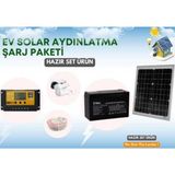 Karavan ve Kamp Çadırı Için Solar Güneş Enerjili Lamba ve Şarj Seti
