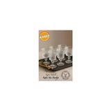 Karawent Home Kesme Desenli 6'lı Kahve Yanı Su Bardağı - Kristal Görünümlü Ayaklı Sunum Bardakları Krw-02 - 6 Adet - 90 ml
