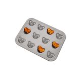 Karbon Çelik 12 li Ayıcık Muffin Cupcake Kek Pişirme Kalıbı mt125