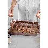 Karbon Çelik 18 Kişilik Kendinden Bölmeli Brownie Kek Ekmek Kalıbı CIN796PM