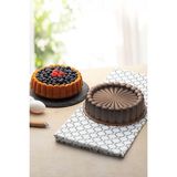 Karbon Çelik 22 cm Yuvarlak Dilimli Tart Turta Kek Kalıbı CIN803KHV