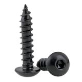 Karbon Çelik Altıgen Düğme Başlı Kendiliğinden Vuran Vidalar(M2.6x12mm) | Siyah M2-M4 Karbon Çelik Altıgen Tahrikli Düğme Başlığı 30 Parça: Kendinden Kılavuzlu Sabitleme İçin