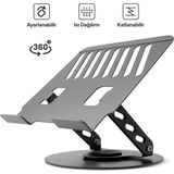 Karbon Çelik Metal Laptop Standı – Ayarlanabilir, Isı Dağıtımlı 11"-17" XR99 - Gümüş