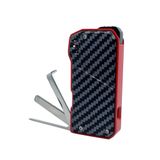 Karbon Fiber Desenli Pipo Çakmağı - Dahili Pipo Kaşığı Kırmızı-Siyah