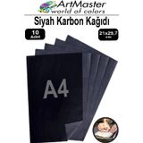 Karbon Kağıdı A4 Siyah 10 Adet 21X29,7 Cm Transfer Kağıdı Kopya Kağıdı Renkli Karbon Kağıdı Ahşap Seramik Metal Cam