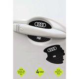 Karbon Kaplama Audi A2 Kapı Çukuru Çizik Önleyici Şık Folyo Koruma Seti A2 Yazılı - 7.3x9 cm