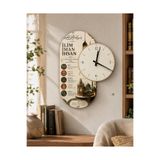 karbonsoft Dekoratif Raflı Sessiz Duvar Saati 37,5 × 50 cm – Çift Kat MDF İslami Temalı Tasarım