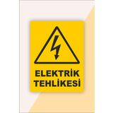 Karbonsoft İş Güvenliği Uyarı Levhası Elektrik Tehlikesi Beyaz 15 x 20 karbonNM2046