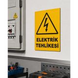 Karbonsoft İş Güvenliği Uyarı Levhası Elektrik Tehlikesi Beyaz 33 x 42 karbonNM2047