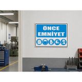 Karbonsoft İş Güvenliği Uyarı Levhası Önce Emniyet Beyaz 20 x 30 karbonNM2077