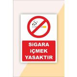 Karbonsoft İş Güvenliği Uyarı Levhası Sigara İçmek Yasaktır (20 x 30 cm) Beyaz 20 x 30 karbonNM2060