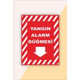 Karbonsoft İş Güvenliği Uyarı Levhası Yangın Alarm Düğmesi Beyaz 15 x 20 karbonNM2030