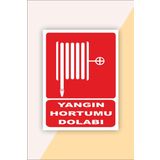 Karbonsoft İş Güvenliği Uyarı Levhası Yangın Hortumu Dolabı beyaz 33 x 42 karbonNM2137