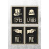 Karbonsoft İşyerleri, Ev ve Mekanlar İçin Gents,Ladies ve Wc Tabelası Beyaz 33 x 42 karbonNM2136