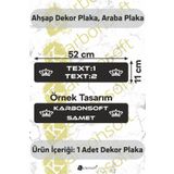 Karbonsoft Kişiye Özel Dekor Plaka, Araba Plaka, Isimli Plaka, Cam Önü Plakası, Aksesuar Plaka
