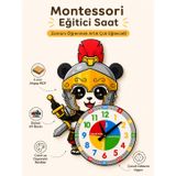 Karbonsoft Montessori Çocuk Odası Eğitici Duvar Saati Beyaz 45 x 55 karbonNM254
