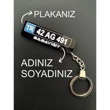 Karbonsoft Pleksi Kişiye Özel Araç Plaka Tasarımlı, Dayanıklı Zincirli Anahtarlık – Araba ve Ev Anahtarları İçin Şık Tasarım