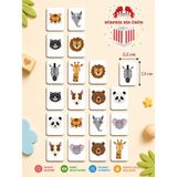 Karbonsoft Sevimli Hayvan Zeka Kartları Eşleştirme Oyunu Eğitici Ahşap Puzzle 5,5x7,5 Cm Geliştirici İçerik