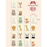 Karbonsoft Zeka Kartları Ahşap Eğitici Hafıza Eşleştirme Oyunu Sevimli Hayvanlar Puzzle Oyuncak ( 5,5 X 7,5 Cm)