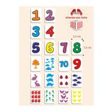 Karbonsoft Zeka Kartları Ahşap Eğitici Hafıza Eşleştirme Oyunu Sevimli Sayılar Oyuncak ( 5,5 x 7,5 Cm)