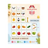 Karbonsoft Zeka Kartları Eğitici Oyuncak Hafıza Kartı Hayvan Ve Meyveler Eğitici Puzzle Oyuncak ( 5,5 X 7,5 Cm)
