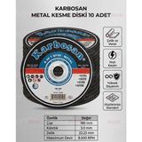Karbosan 180X3.0 mm Metal Çelik Kesme Diski Profil Demir Kesici 10 Adet
