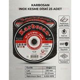 Karbosan 230X1.9 mm Inox Paslanmaz Ince Kesme Diski Büyük Spiral Canavar Taşı 25 Adet
